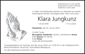 Anzeige von Klara Jungkunz von MGO