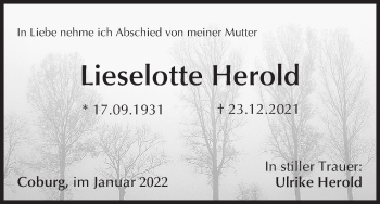 Anzeige von Lieselotte Herold von MGO