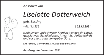 Anzeige von Liselotte Dotterweich von MGO