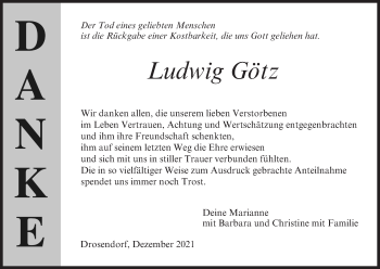 Anzeige von Ludwig Götz von MGO
