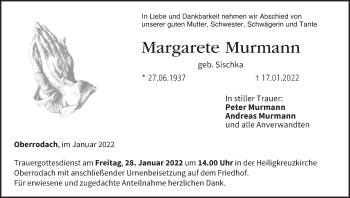 Anzeige von Margarete Murmann von MGO