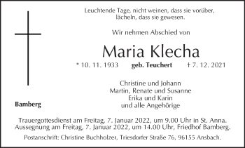 Anzeige von Maria Klecha von MGO