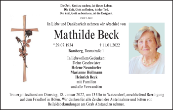 Anzeige von Mathilde Beck von MGO