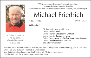 Anzeige von Michael Friedrich von MGO