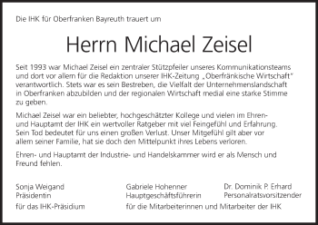 Anzeige von Michael Zeisel von MGO