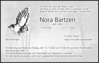Anzeige von Nora Bartzen von MGO
