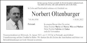 Anzeige von Norbert Oltenburger von MGO
