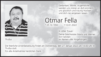 Anzeige von Otmar Fella von MGO