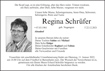 Anzeige von Regina Schrüfer von MGO