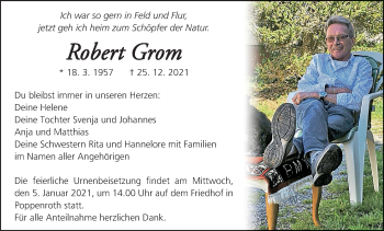 Anzeige von Robert Grom von MGO