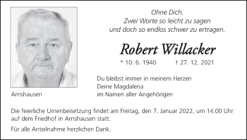 Anzeige von Robert WiHacker von MGO