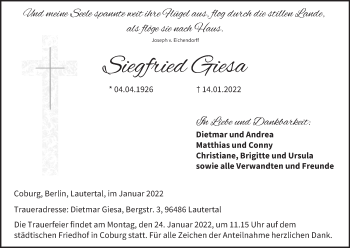Anzeige von Siegfried Giesa von MGO