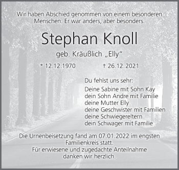 Anzeige von Stephan Knoll von MGO