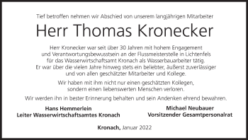 Anzeige von Thomas Kronecker von MGO
