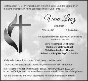 Anzeige von Vera Lenz von MGO