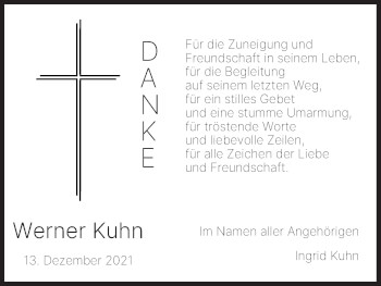 Anzeige von Werner Kuhn von MGO