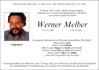 Anzeige von Werner Melber von MGO