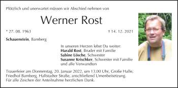 Anzeige von Werner Rost von MGO
