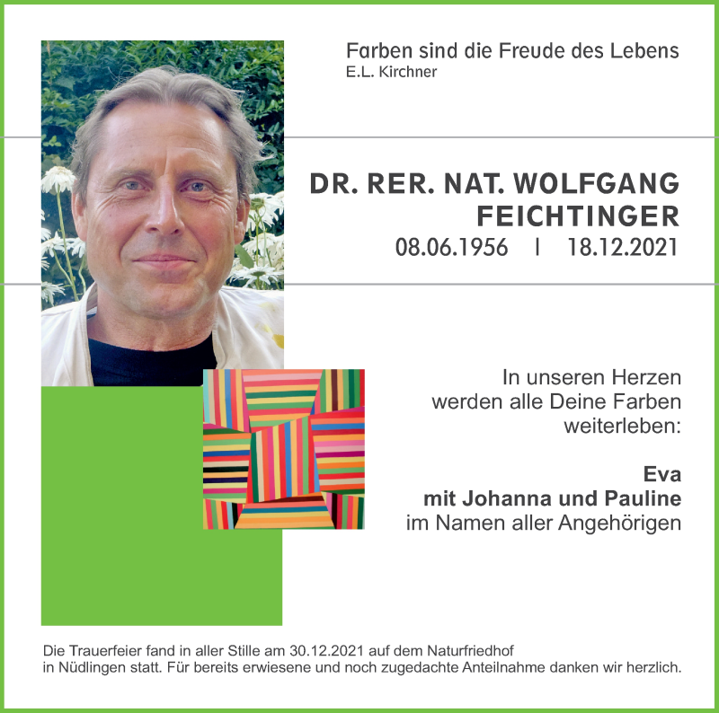  Traueranzeige für Wolfgang Feichtinger vom 31.12.2021 aus MGO