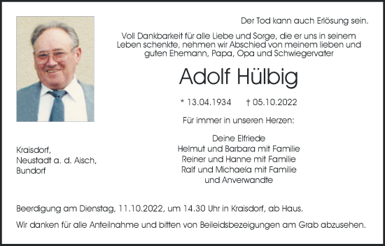 Anzeige von Adolf Hülbig von MGO
