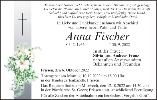 Anzeige von Anna Fischer von MGO