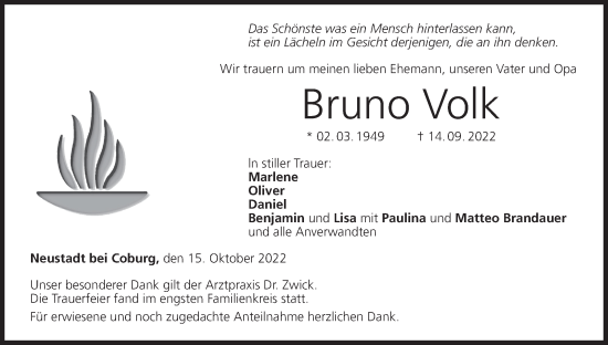 Anzeige von Bruno Volk von MGO
