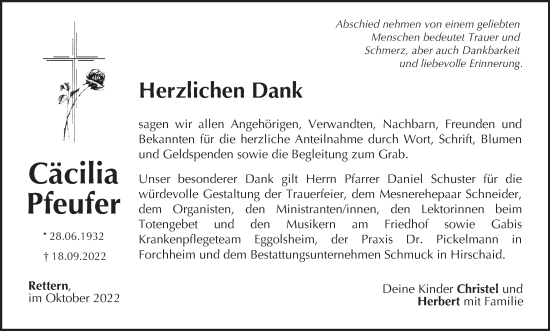 Anzeige von Cäcilia Pfeufer von MGO