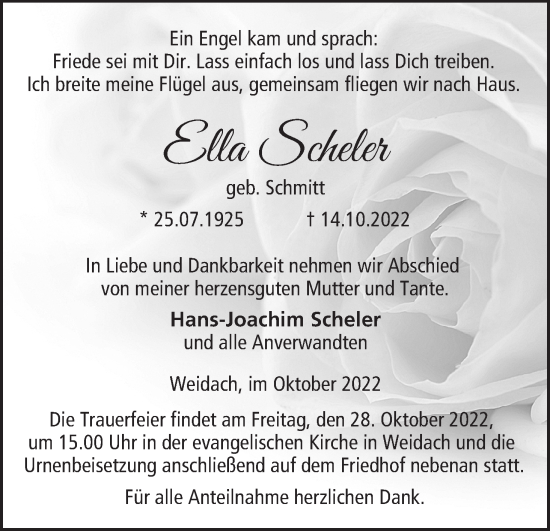 Anzeige von Ella Scheler von MGO