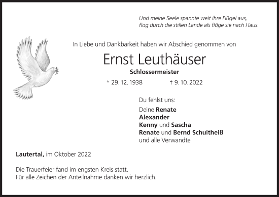 Anzeige von Ernst Leuthäuser von MGO