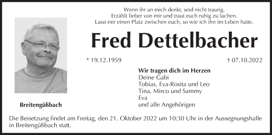 Anzeige von Fred Dettelbacher von MGO
