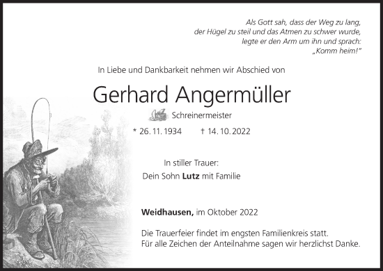 Anzeige von Gerhard Angermüller von MGO