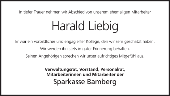 Anzeige von Harald Liebig von MGO