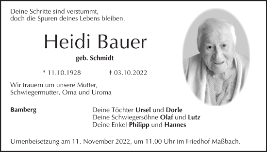 Anzeige von Heidi Bauer von MGO