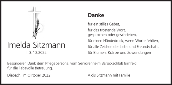 Anzeige von Imelda Sitzmann von MGO