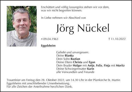 Anzeige von Jörg Nückel von MGO