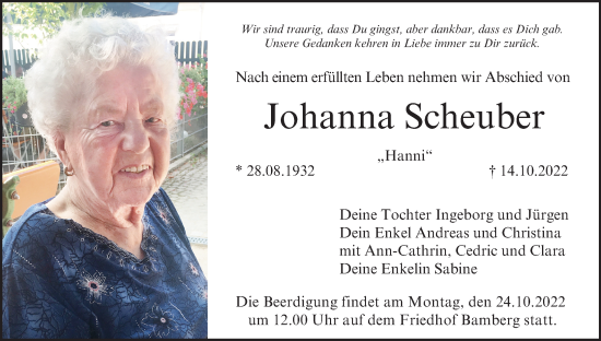 Anzeige von Johanna Scheuber von MGO