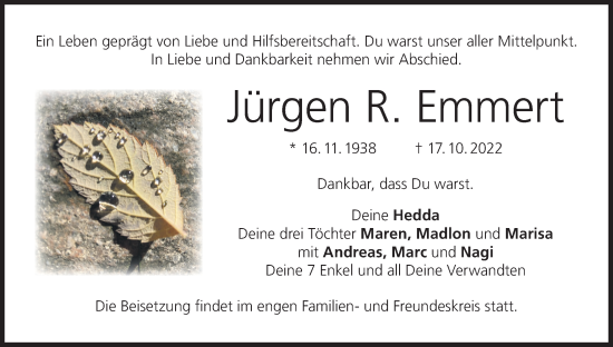 Anzeige von Jürgen R. Emmert von MGO