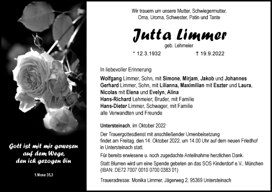 Anzeige von Jutta Limmer von MGO