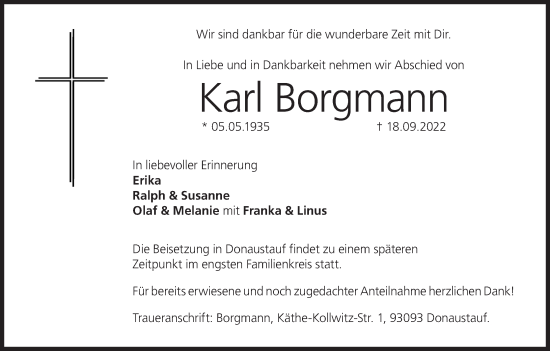 Anzeige von Karl Borgmann von MGO