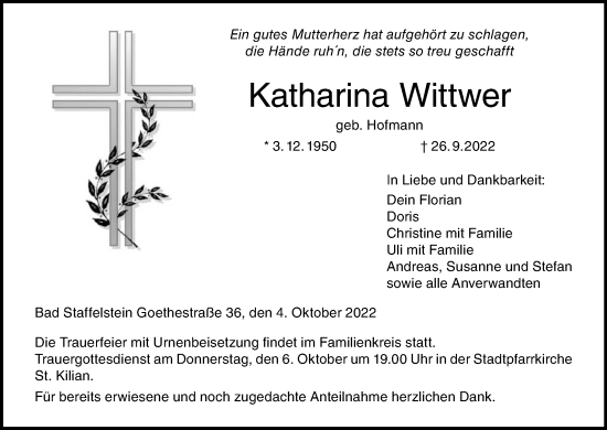 Anzeige von Katharina Wittwer von MGO