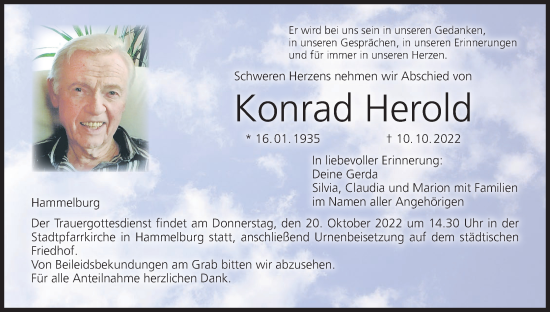 Anzeige von Konrad Herold von MGO