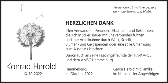 Anzeige von Konrad Herold von MGO