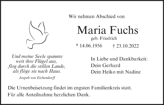 Anzeige von Maria Fuchs von MGO