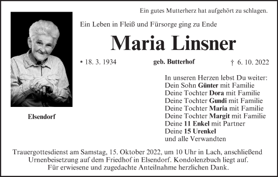 Anzeige von Maria Linsner von MGO