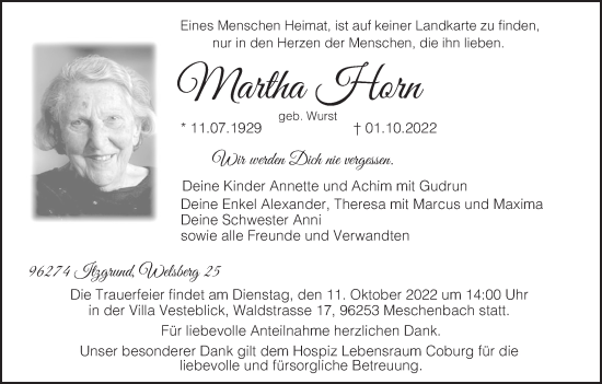Anzeige von Martha Horn von MGO
