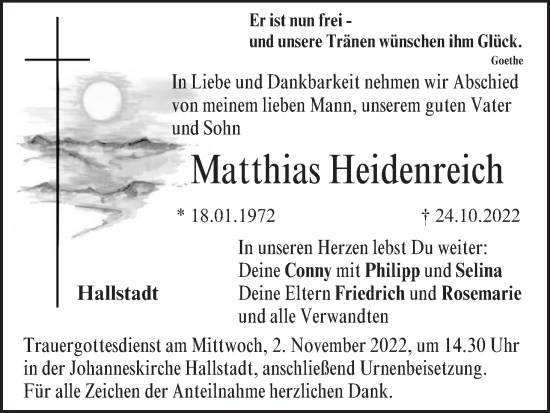 Anzeige von Matthias Heidenreich von MGO