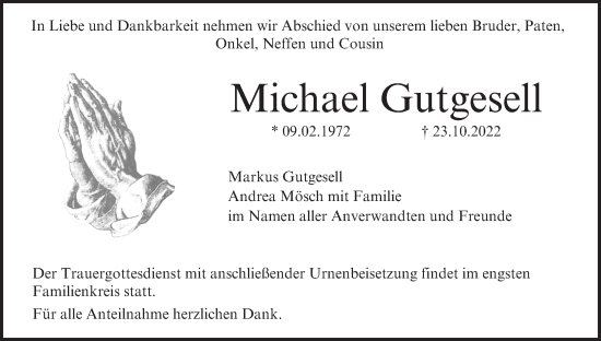 Anzeige von Michael Gutgesell von MGO