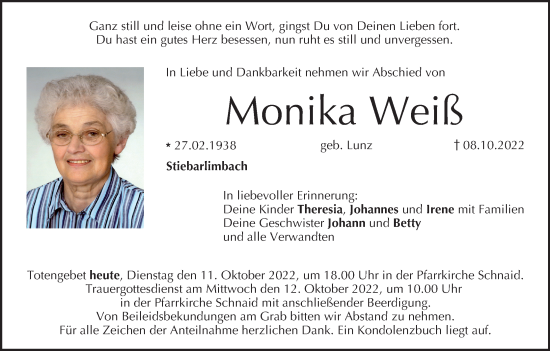 Anzeige von Monika Weiß von MGO
