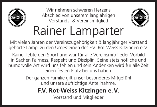 Anzeige von Rainer Lamparter von MGO