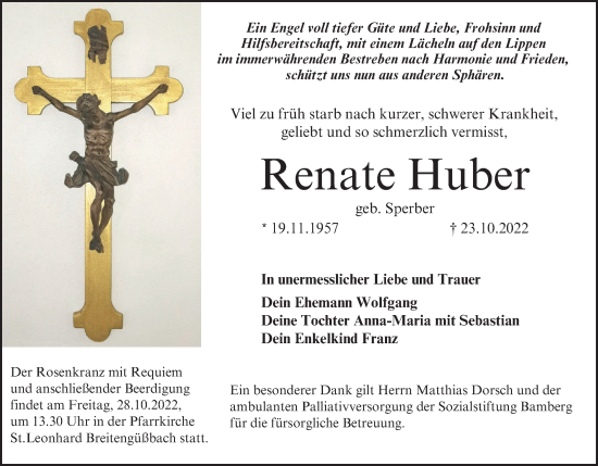 Anzeige von Renate Huber von MGO